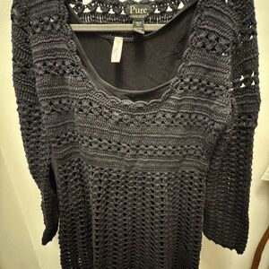 Luxe Dark Grey Long Sleeve Sweater Dress